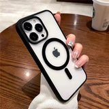MagSafe Magnetic Wireless Charging Case for iPhone 17, 16, 15, 14, 13, 12, 11 – Clear Hard Acrylic Cover (Pro / Max / Mini / Plus)