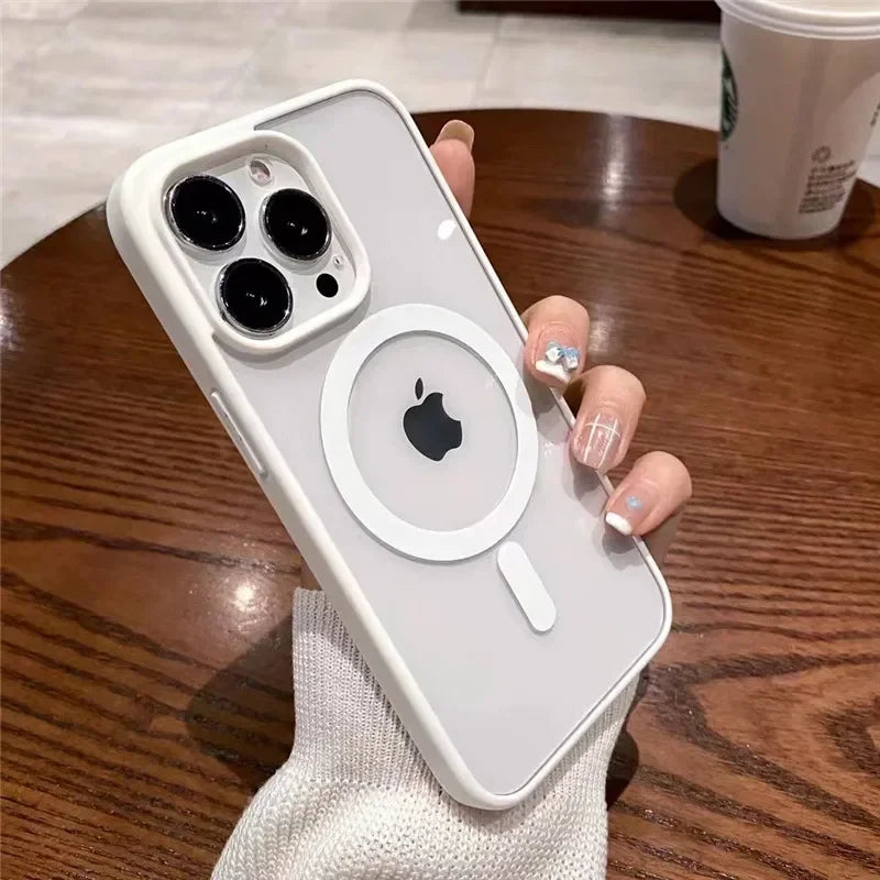 MagSafe Magnetic Wireless Charging Case for iPhone 17, 16, 15, 14, 13, 12, 11 – Clear Hard Acrylic Cover (Pro / Max / Mini / Plus)