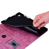 For iPad Pro 11 2025 / 2024 Cartoon Sakura Cat Embossed Smart Leather Tablet Case(Rose Red)