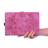 For iPad Pro 11 2025 / 2024 Cartoon Sakura Cat Embossed Smart Leather Tablet Case(Rose Red)