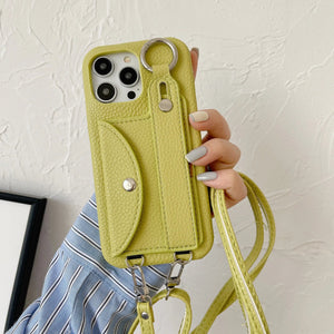Classic Stylish Card Wallet Leather Crossbody Phone Case Cover for iPhone