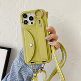 Classic Stylish Card Wallet Leather Crossbody Phone Case Cover for iPhone