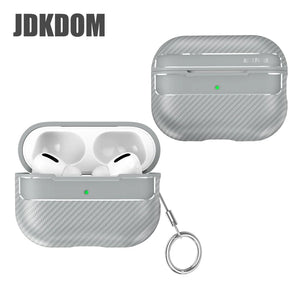 JDKDOM Carbon Fiber Pattern Shockproof Earphone Cover For Airpods 3 2 1 Bluetooth Headphone Case