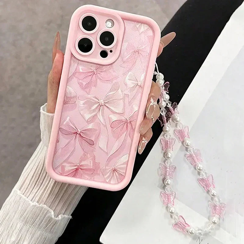Pink Bow iPhone Charm Case