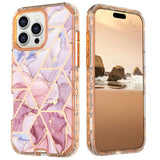 Fit iPhone 16 Pro 6.3" Phone Case, Marble Pattern Slim Shockproof Full Body Protective Rugged Cover For iPhone 16 Pro MAX 6.9