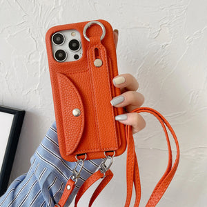 Classic Stylish Card Wallet Leather Crossbody Phone Case Cover for iPhone