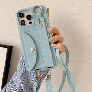 Classic Stylish Card Wallet Leather Crossbody Phone Case Cover for iPhone