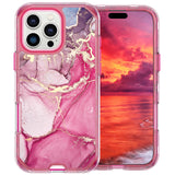 Fit iPhone 16 Pro 6.3" Phone Case, Marble Pattern Slim Shockproof Full Body Protective Rugged Cover For iPhone 16 Pro MAX 6.9