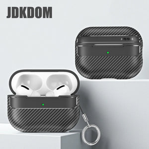 JDKDOM Carbon Fiber Pattern Shockproof Earphone Cover For Airpods 3 2 1 Bluetooth Headphone Case