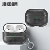 JDKDOM Carbon Fiber Pattern Shockproof Earphone Cover For Airpods 3 2 1 Bluetooth Headphone Case