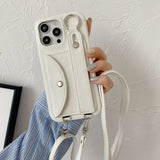 Classic Stylish Card Wallet Leather Crossbody Phone Case Cover for iPhone