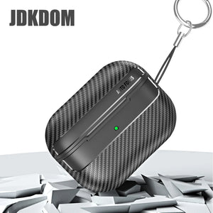 JDKDOM Carbon Fiber Pattern Shockproof Earphone Cover For Airpods 3 2 1 Bluetooth Headphone Case