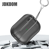 JDKDOM Carbon Fiber Pattern Shockproof Earphone Cover For Airpods 3 2 1 Bluetooth Headphone Case