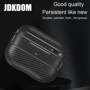 JDKDOM Carbon Fiber Pattern Shockproof Earphone Cover For Airpods 3 2 1 Bluetooth Headphone Case