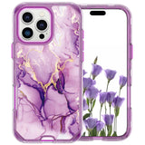 Fit iPhone 16 Pro 6.3" Phone Case, Marble Pattern Slim Shockproof Full Body Protective Rugged Cover For iPhone 16 Pro MAX 6.9