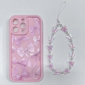 Pink Bow iPhone Charm Case