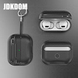 JDKDOM Carbon Fiber Pattern Shockproof Earphone Cover For Airpods 3 2 1 Bluetooth Headphone Case