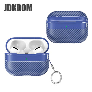 JDKDOM Carbon Fiber Pattern Shockproof Earphone Cover For Airpods 3 2 1 Bluetooth Headphone Case
