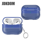 JDKDOM Carbon Fiber Pattern Shockproof Earphone Cover For Airpods 3 2 1 Bluetooth Headphone Case