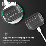 JDKDOM Carbon Fiber Pattern Shockproof Earphone Cover For Airpods 3 2 1 Bluetooth Headphone Case
