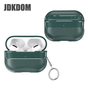 JDKDOM Carbon Fiber Pattern Shockproof Earphone Cover For Airpods 3 2 1 Bluetooth Headphone Case