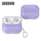 JDKDOM Carbon Fiber Pattern Shockproof Earphone Cover For Airpods 3 2 1 Bluetooth Headphone Case