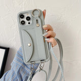 Classic Stylish Card Wallet Leather Crossbody Phone Case Cover for iPhone