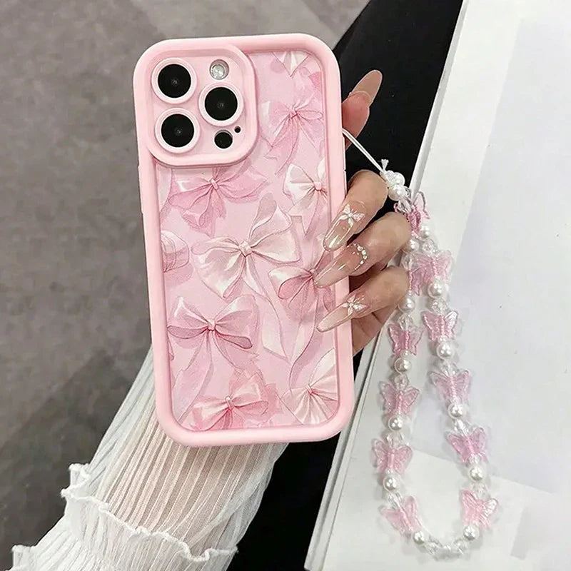 Pink Bow iPhone Charm Case