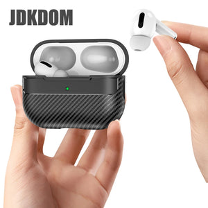 JDKDOM Carbon Fiber Pattern Shockproof Earphone Cover For Airpods 3 2 1 Bluetooth Headphone Case