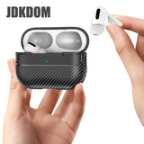 JDKDOM Carbon Fiber Pattern Shockproof Earphone Cover For Airpods 3 2 1 Bluetooth Headphone Case