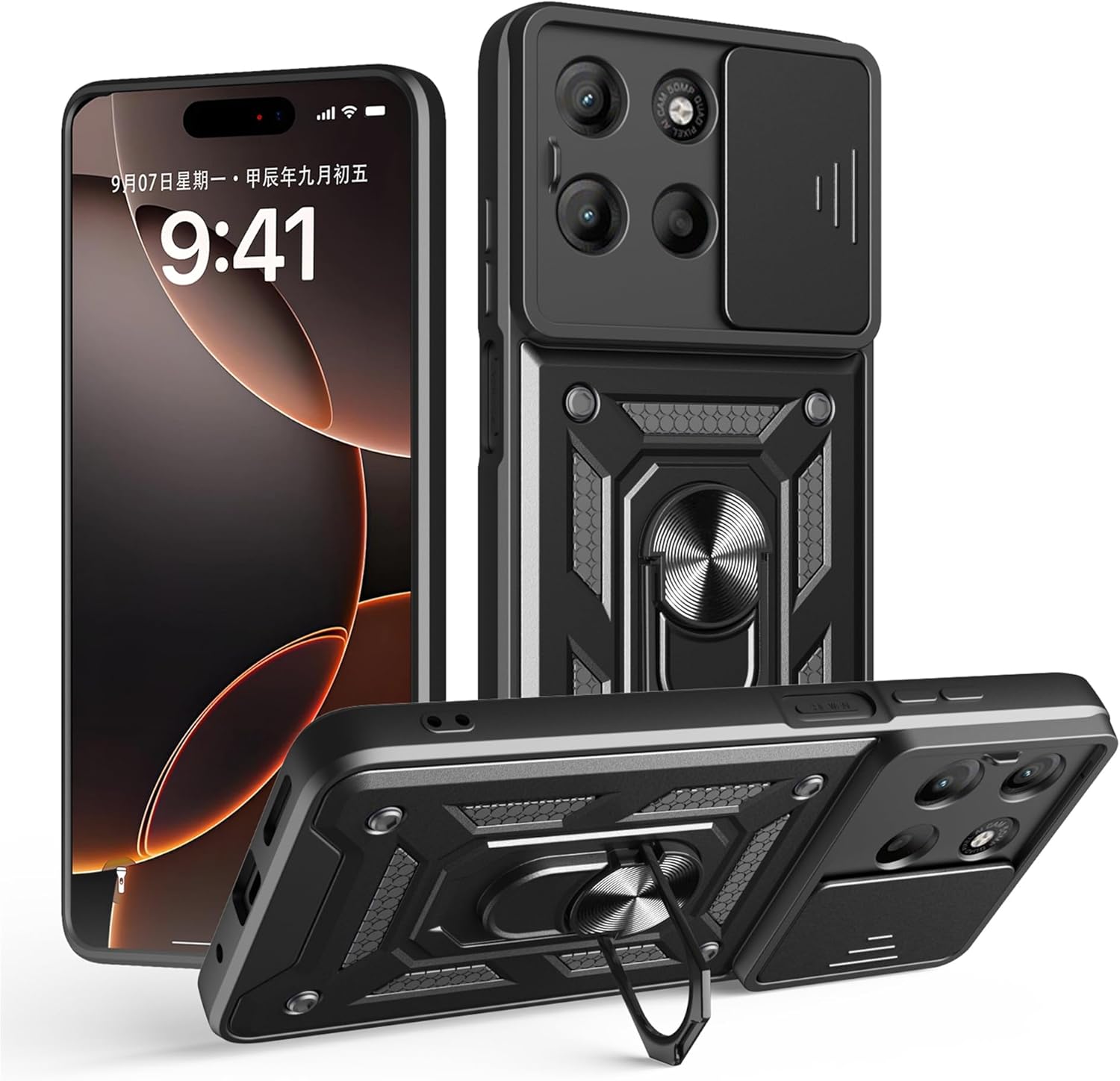Motorola Moto G56 Case Shockproof Ring Stand Phone Cover